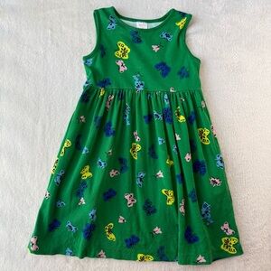 Hanna Andersson Green Dress with Colorful Butterfly Print